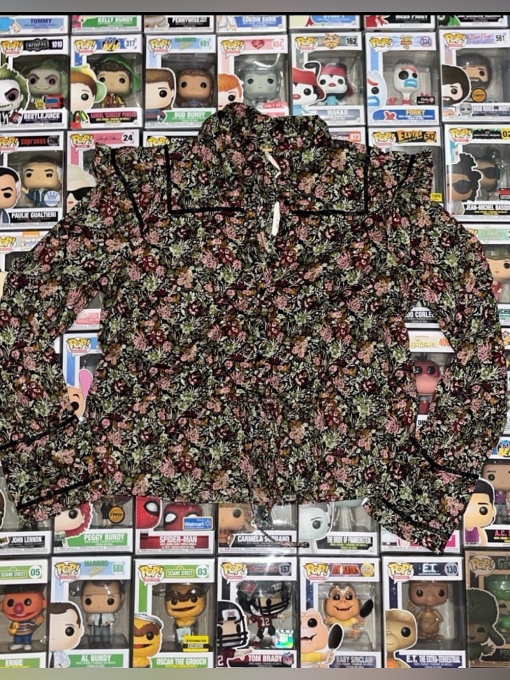 Free People Black Floral Button-Front Blouse